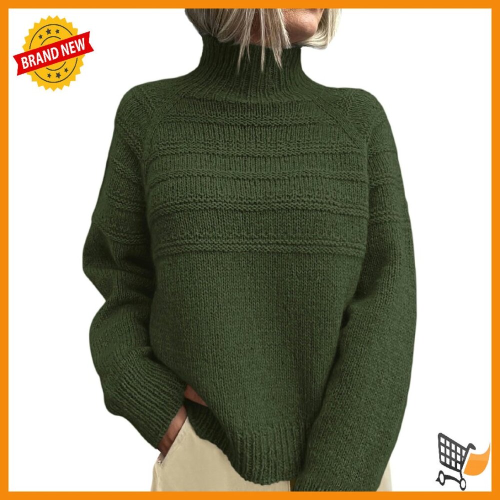 Chunky Knit Turtleneck Sweater Women's Pullover Winter Fall Fashion